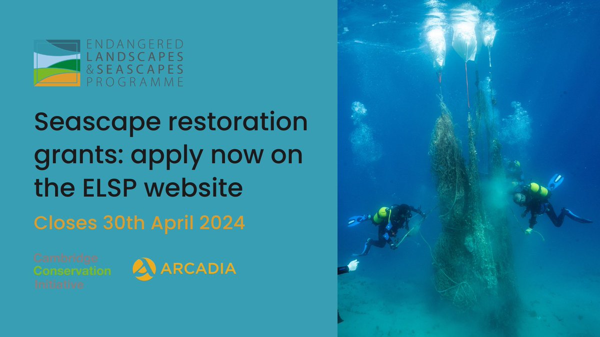 📢Less than a month left to apply! Projects in European regional seas can apply for a seascape restoration grant for up to 5 million USD. Express your interest on our website before 30th April. 🔗endangeredlandscapes.org/about/funding-…