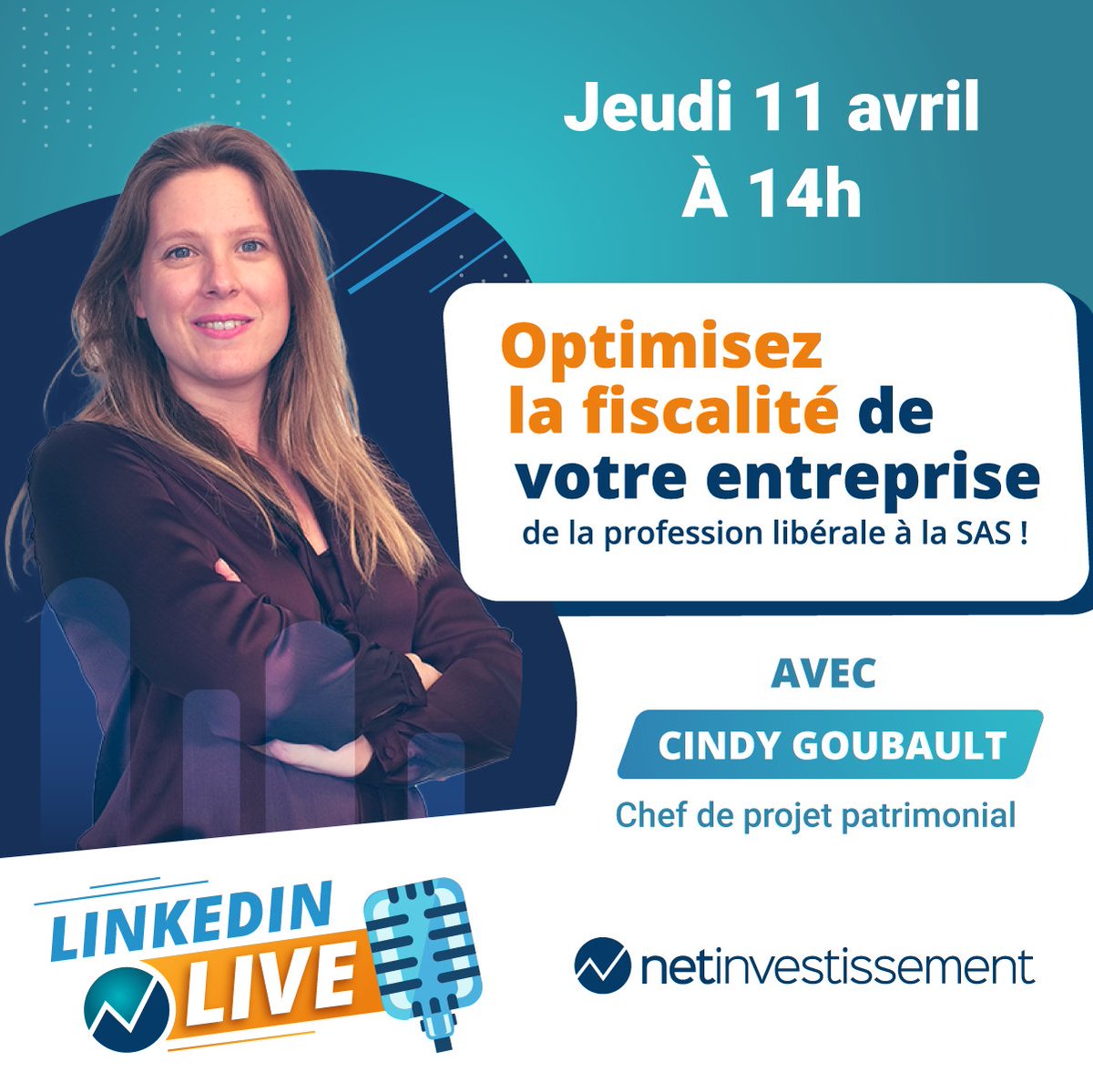 Profession libérale, SAS, EURL... Optimisez la fiscalité de votre entreprise dès le jeudi 11 avril, 14h ! 🚀

Cindy, chef de projet patrimonial <a href="/Net_invest/">Netinvestissement.fr</a>, vous propose un Linkedin LIVE de 30 min dédié à l'optimisation fiscale professionnelle.

👉 linkedin.com/events/7181242…