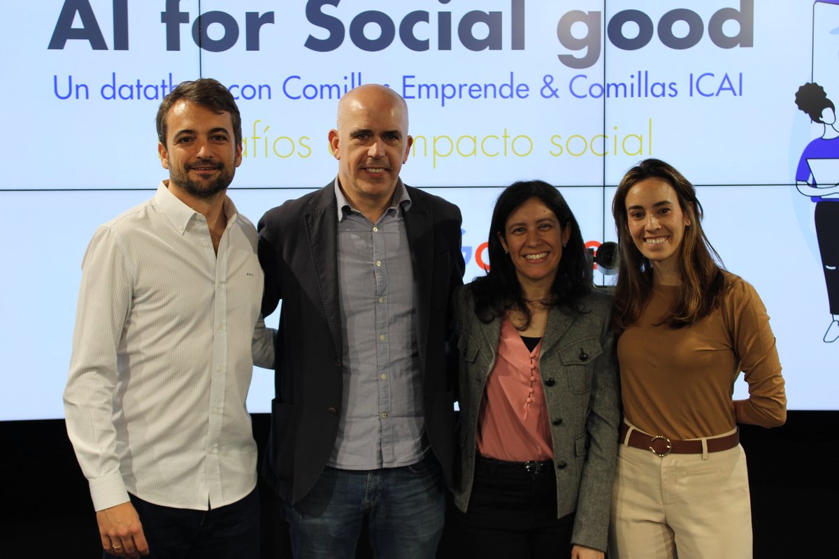 Los estudiantes de Comillas ICAI sobresalen en la Innovación con Propósito en el Datathon, 'AI for Social Good', con el respaldo de Google y Comillas Emprende. 🚀 ➡ Toda la información y premiados en: bit.ly/3TH5gt9