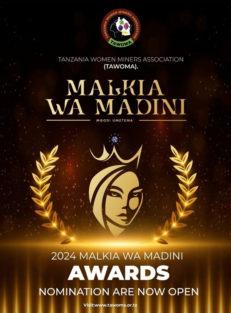 Celebrating Success Stories: Nominate Inspirational Figures in the Mining Sector for the Malkia wa Madini Awards! 🎉 #SuccessStories #MiningIndustry #nominatenow #MalkiaWaMadini #Awards #NominationOpen #MiningExcellence #AwardsSeason #WomenInMining #Excellence #NominateNow