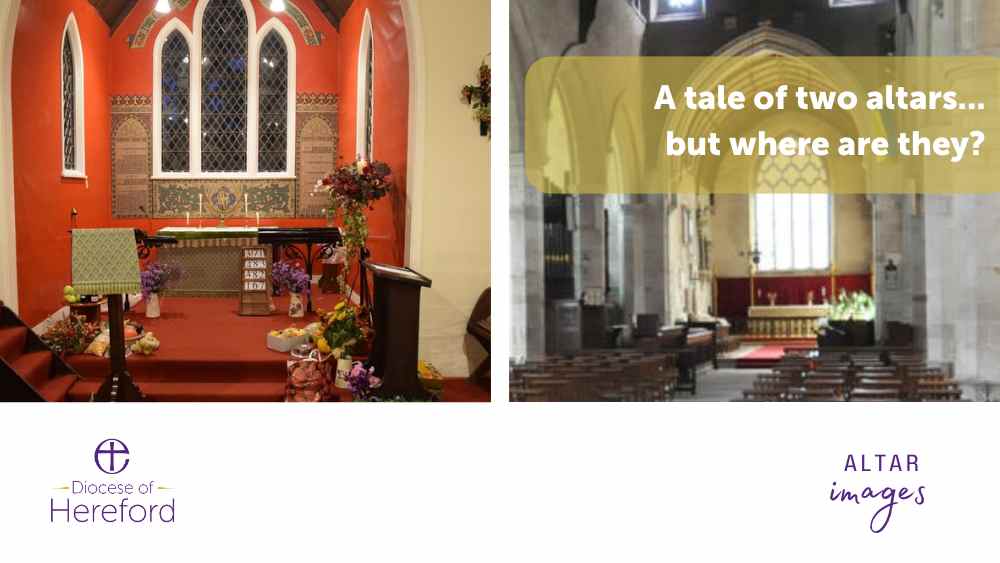 Where are these two altars to be found? One parish, two churches, one dedication, 3 miles apart. On the left an iron chapel of ease, on the right its 14th-century sister church. Both beloved and busy with services and activities every week. #achurchnearyou bit.ly/3IIvh6p