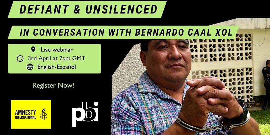 Join Amnesty International UK and @PBIUK today in a virtual conversation with Bernardo Caal Xol, Maya human rights defender from Guatemala. ✅ Register here: bit.ly/4aD531c #indigenousrights