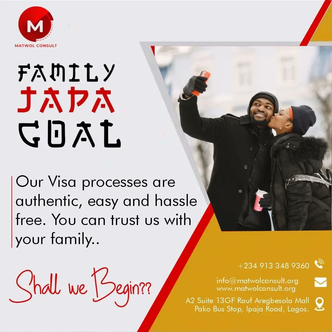 Family Japa Goal, is a goal!.
-
Visa Processing ✅
Stress free ✅
-
Matwolconsult will carry all of you there...(Gbèmídébè plug) 😅

-
#matwolconsult  #studentincanada  #immigration #movetocanada #internationalstudent #studyabroad #studyapplication #visaapplication