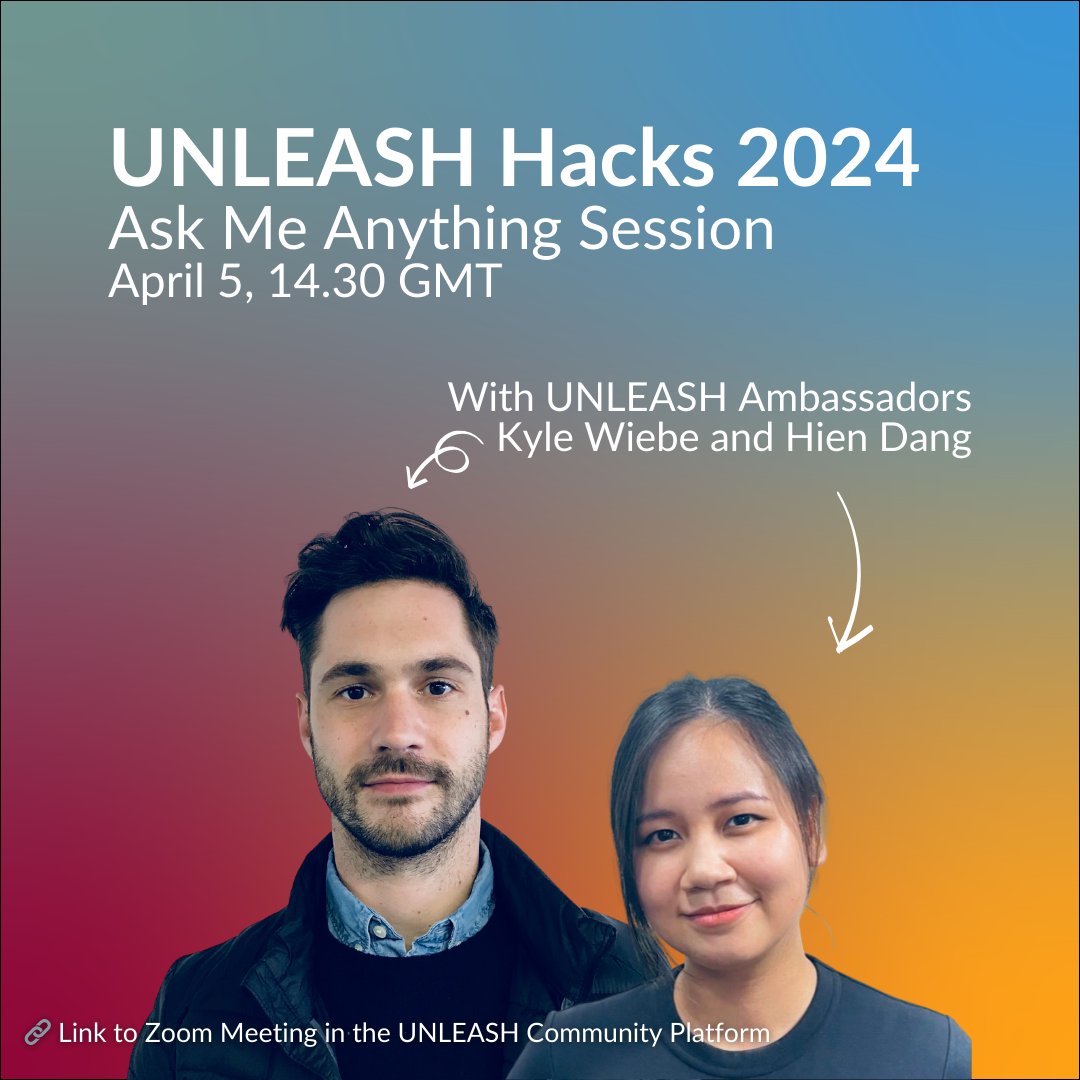 Would you like to mobilize your community by hosting an #UNLEASHHack? We’re organizing an Ask Me Anything session with UNLEASH Ambassadors to answer all your questions about what it takes to plan and execute a Hack. 🔗 Register to the Zoom link on the Community Platform.