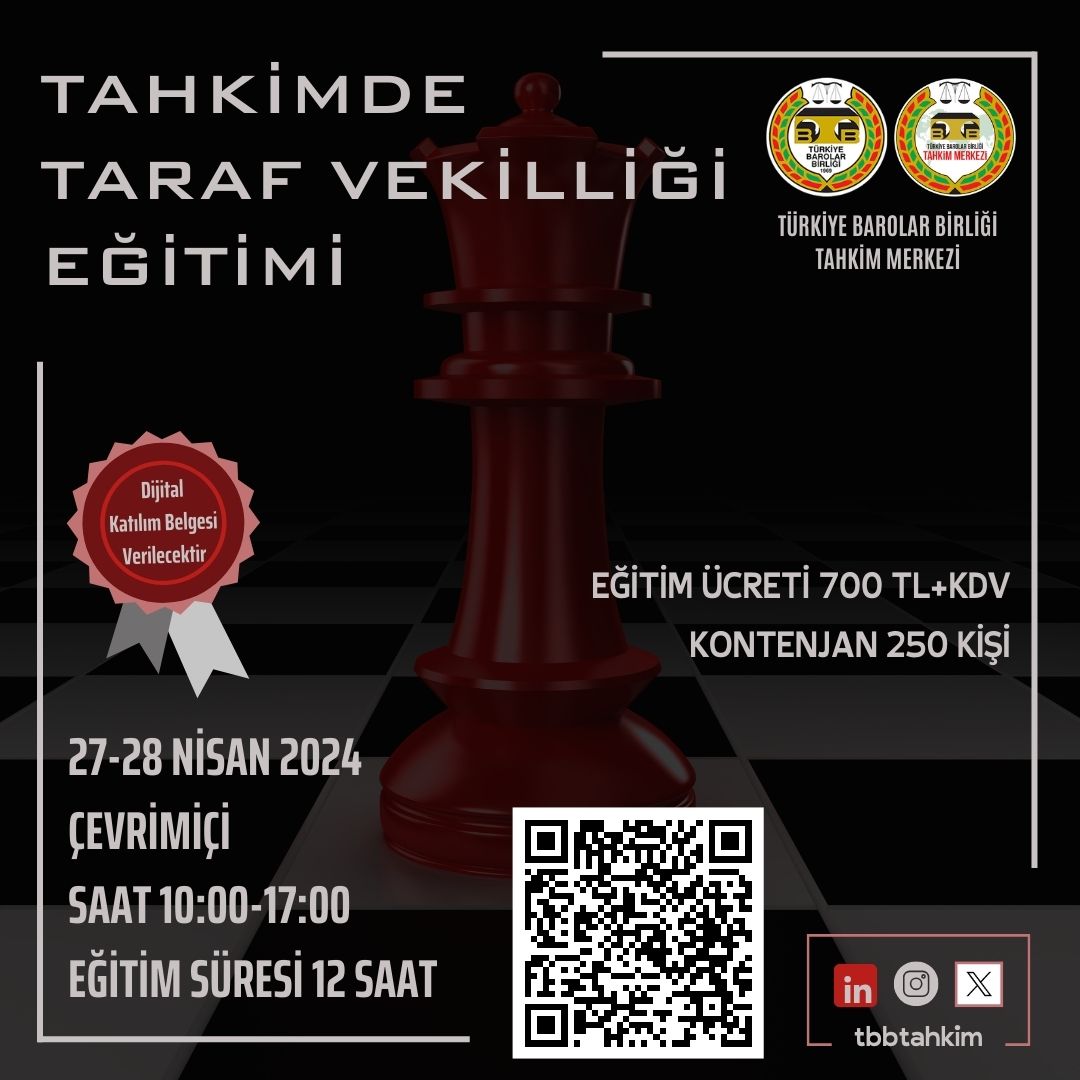👉 Ayrıntılı Bilgi ve Kayıt için : sertifikaliegitimler.barobirlik.org.tr/Home/TBBTahkim…
