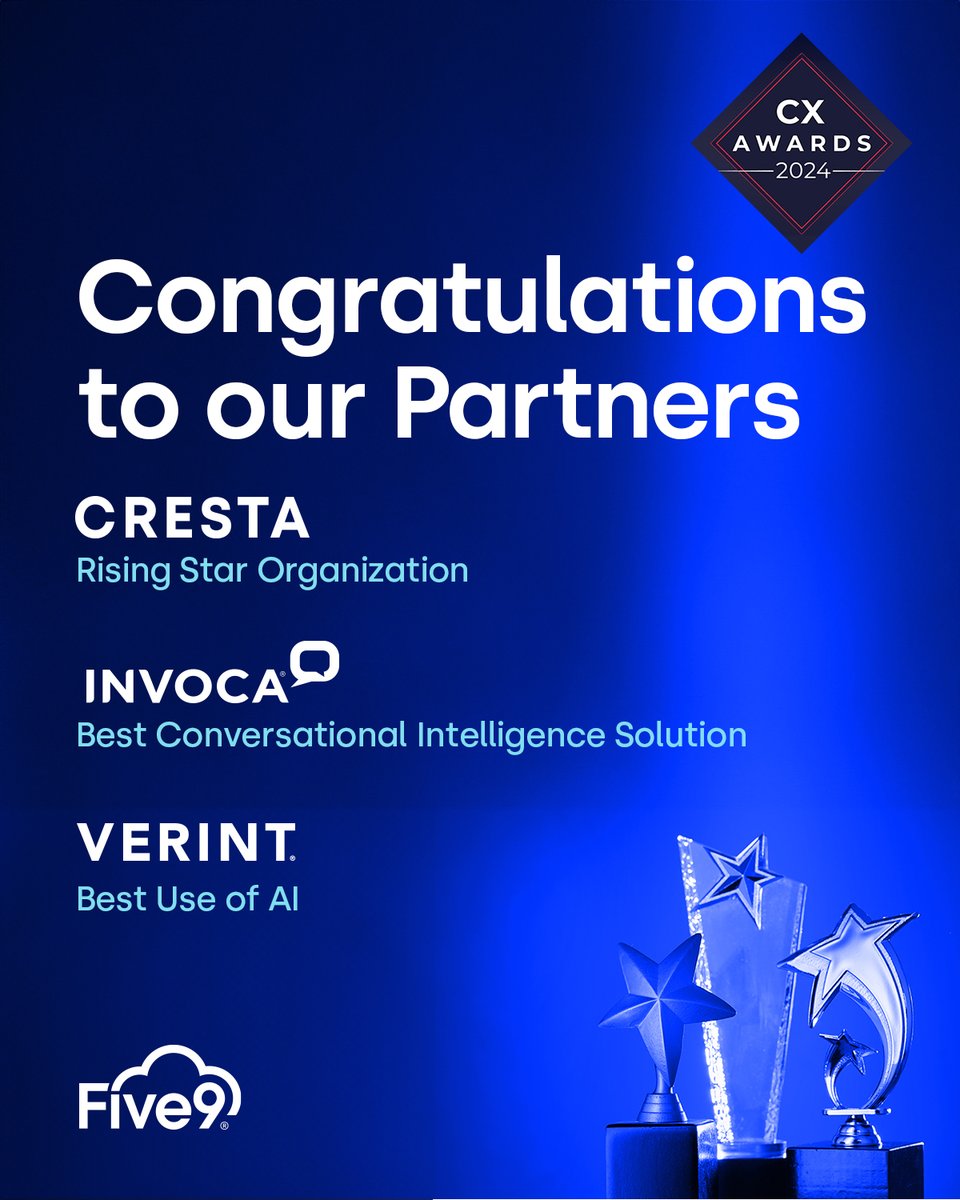Congratulations to our partners @Cresta, @Invoca, and @Verint for their well-deserved recognition by @CXTodayNews at its annual CX Awards 2024. Cheers to #PartnerSuccess! #CXAwards24 spr.ly/6018ZlWt4