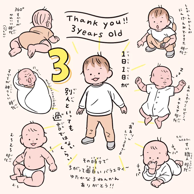 人生3年分✨
⠀
先日3歳になりました。人生〇〇分の投稿も3年になりました。いつもご覧くださりありがとうございます☺️
⠀
同じお歳や誕生日が近いみんなもお誕生日おめでとうございます🎉
これからもよろしくお願いいたします。 