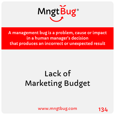 espinheirae's tweet photo. MngtBug 134: Lack of Marketing Budget!

Do you know someone who wants to solve this problem? 😉
Share with them!

#humanmngt #mngtbug #problemmapping #iaf_eme #facilitation #iaf_portugal #IAFacilitators #marketing https://t.co/MCYSYk0H00