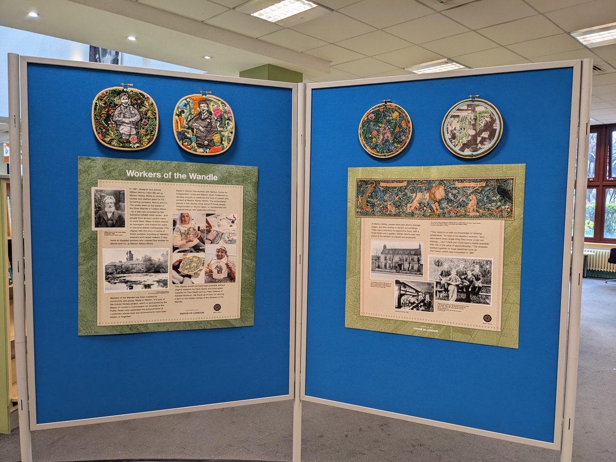 <a href="/Made_in_Merton/">Made in Merton</a> 's 'Workers of the Wandle' exhibition is now on display on the ground floor of Morden Library. You have until 24 April to get down and see it! It includes art created with Merton CIL Members at Craftivism &amp; Chat!