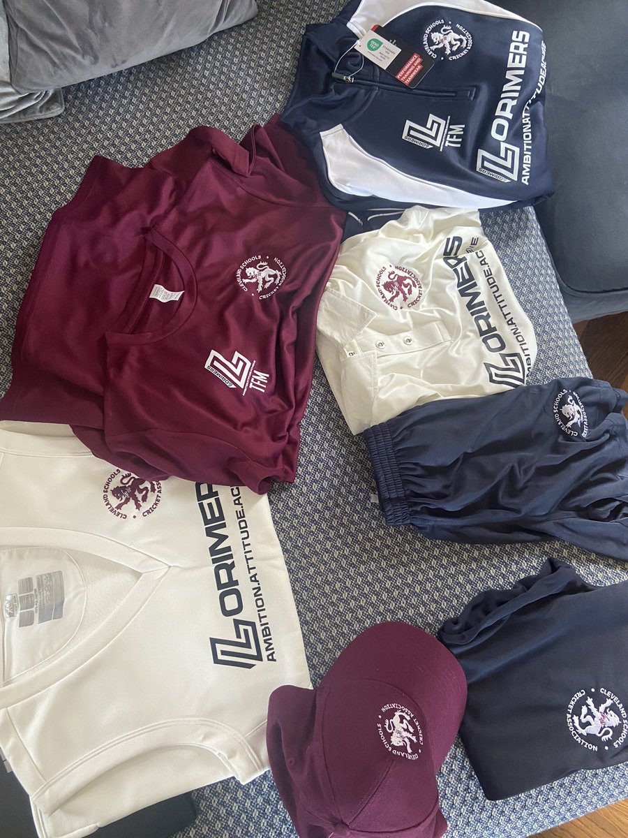 Kits arrived. Excited to be chosen to be part of the U12 Cleveland cricket team. 🏏 @HighTunstallPE