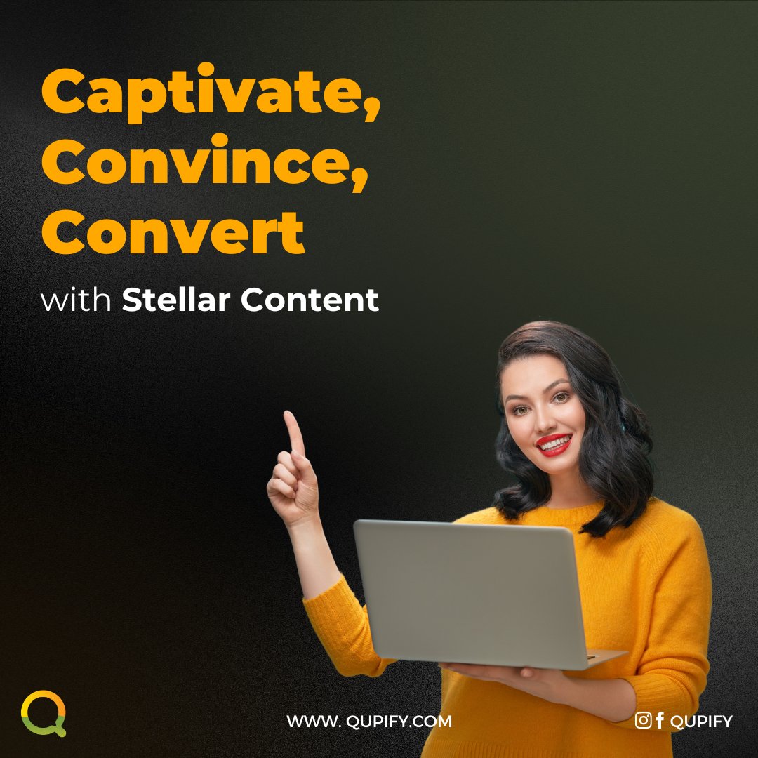 👑 Engaging content can set your website apart. From headlines to calls to action, every word counts. Learn how to craft compelling copy that converts visitors into customers on our site. 🌐 qupify.com 📧 hello@qupify.com #ContentMarketing #Website