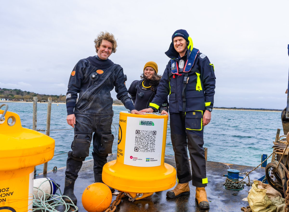 OceanCTrust's tweet photo. We are delighted to have installed 22 marker buoys in Studland Bay!
⚓️The seagrass meadows within the Voluntary No Anchor Zone have been marked to clearly define the area to water users and minimise human disturbance!
https://t.co/NSQK2QvoCF
#seagrass #conservation #bluemeadows https://t.co/kYKHBLTSnx