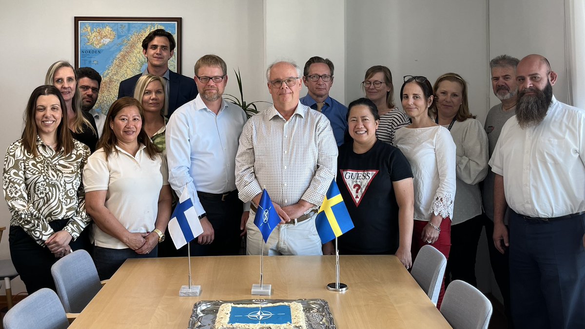 Celebrating 1year in #NATO. With #Sweden we are #StrongerTogether! #WeAreNato #NATO75