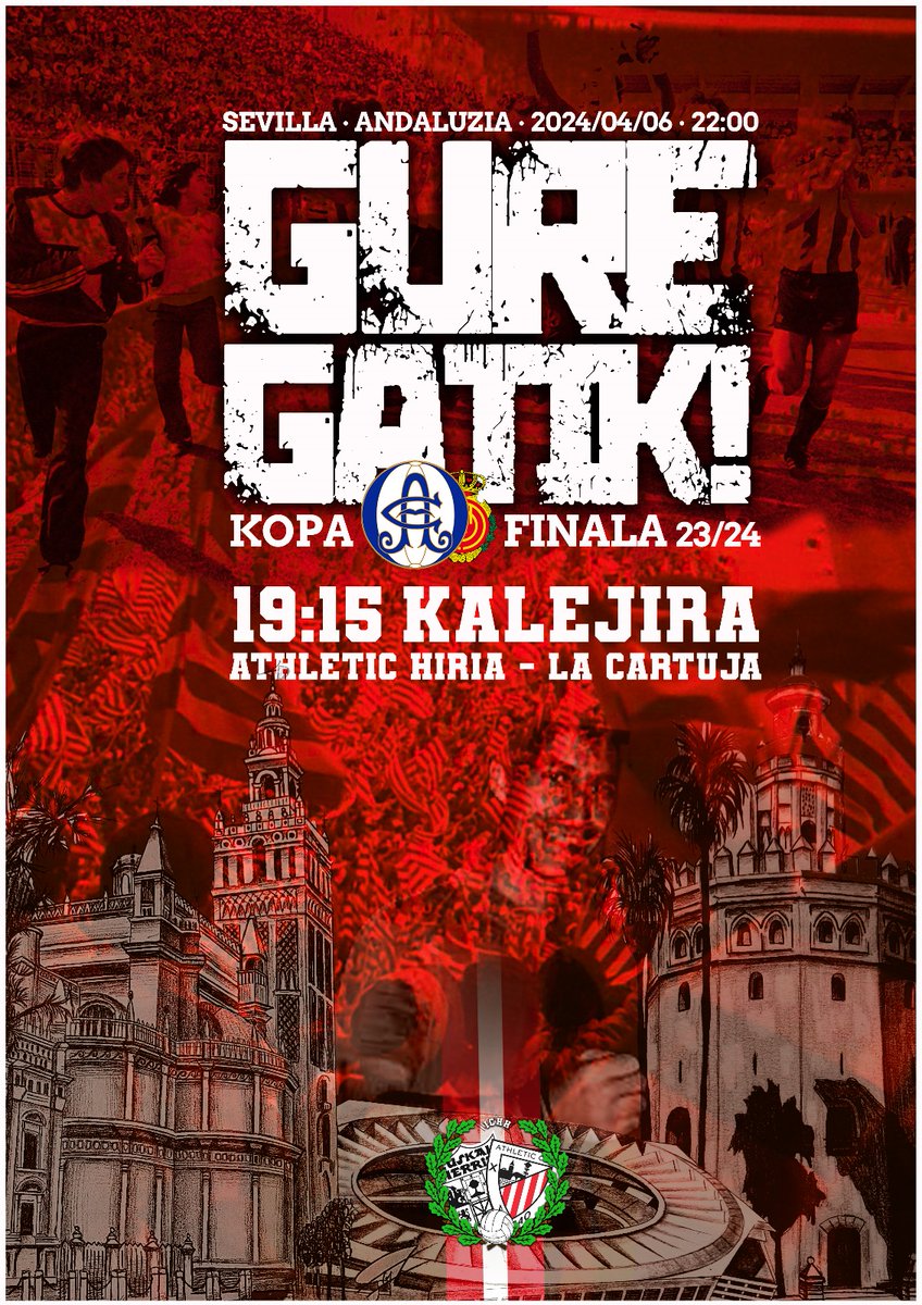 🏆 Garaipenerako bidea elkarrekin! Historiak babesten gaitu, eta orain, hura idaztea guri dagokigu. 📢 19:15h Kalejira zelaira Athletic Hiritik. Izan zirenengatik, garenongatik... GUREGATIK! 🔴⚪