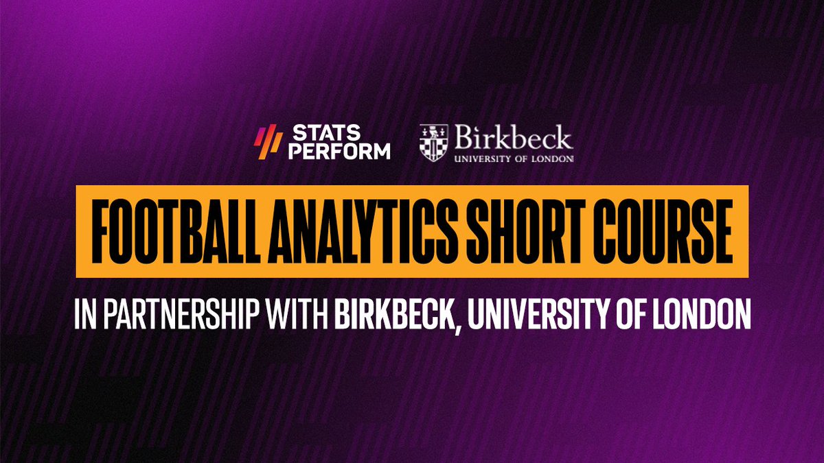 Stats Perform Pro (@optapro) on Twitter photo 🚨 We're teaming up with <a href="/BirkbeckUoL/">Birkbeck, University of London</a> to deliver a 𝐅𝐨𝐨𝐭𝐛𝐚𝐥𝐥 𝐀𝐧𝐚𝐥𝐲𝐭𝐢𝐜𝐬 module, set to begin 23 April.
The nine-week online course will introduce core analytical approaches and concepts relevant to the professional football industry.
➡️ bit.ly/3U3oqtJ 🚨 We're teaming up with <a href="/BirkbeckUoL/">Birkbeck, University of London</a> to deliver a 𝐅𝐨𝐨𝐭𝐛𝐚𝐥𝐥 𝐀𝐧𝐚𝐥𝐲𝐭𝐢𝐜𝐬 module, set to begin 23 April.
The nine-week online course will introduce core analytical approaches and concepts relevant to the professional football industry.
➡️ bit.ly/3U3oqtJ