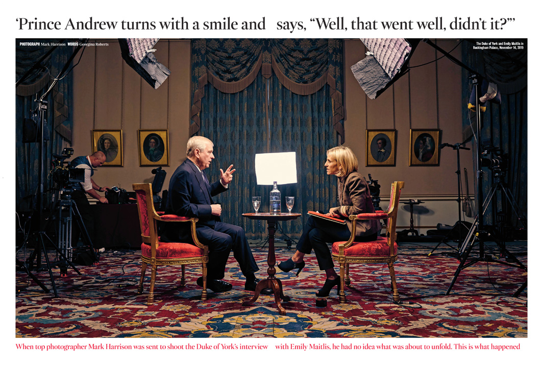 Photographer Mark Harrison @SnapperHarrison talks about his own scoop in @thetimesmag as the photographer for the Prince Andrew Newsnight Interview now retold in the drama #Scoop . Below his photo of The Duke and #ThEmilyMaitlis as it happened at Buckingham Palace.