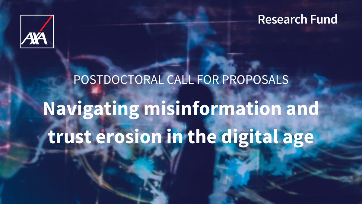 📢 [CALL FOR PROPOSALS] The @AXAResearchFund is calling for postdoctoral research proposals on #Misinformation and how to understand & mitigate its socio-economic impacts. 📍Expression of interest till April 15 ➡️Guidelines : axa-research.org//storage/media… Please share.