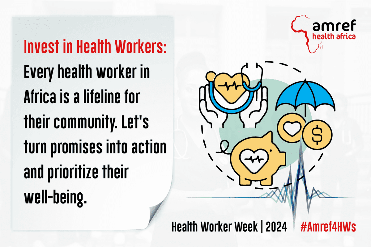This World Health Worker Week, let's honour the dedication and resilience of Africa's health workforce by committing to investing in their well-being and development. Together, let's build a healthier future for all. #AmrefHealthHeroes #WHWWeek #Amref4HWs
