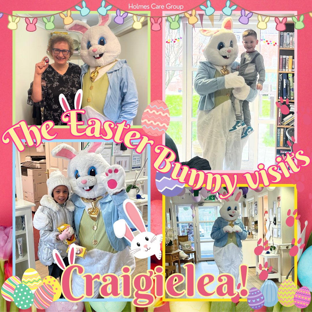 Craigielea were visited by the Easter Bunny this weekend — there were ‘hoppy’ (!) smiles everywhere! 🐰🐣 #easter2024 #easterbunnyvisit #carehomesuk #socialcare #nursinghome