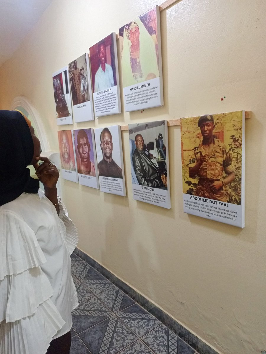 Come by the Victim Center for a tour of our exhibition of victims portraits and hear stories of their bravery. #Victimstoriesmatter #JusticeForAll #ReparationsNow @theANEKED @wavegambia @SoloSandengFoun