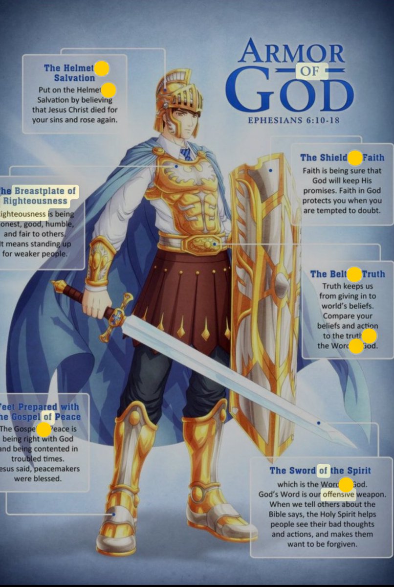 Put on the full armour of God, so that when the day of evil comes, you may be able to stand your ground, and after you have done everything, to stand. Ephesians 6:13