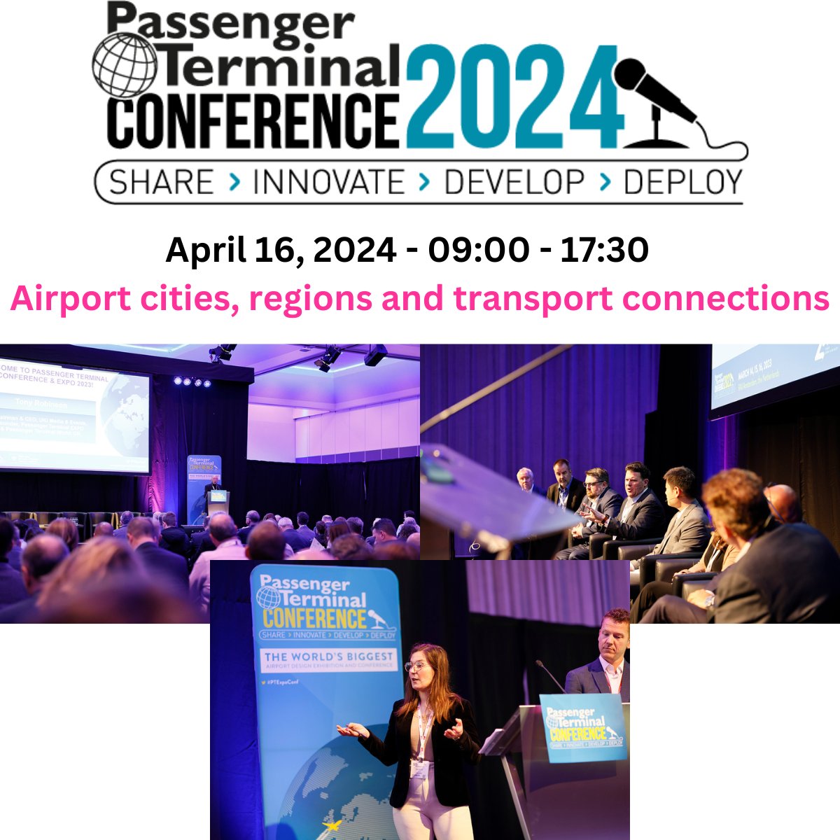 🔊 April 16, 2024 #PTExpoConf - 09:00 - 17:30 - ✈️ #Airport cities, regions and #transport connections – track spotlight 🔦 Check out the latest line up! Book your place today: bit.ly/48PXiUI View the full conference program: bit.ly/3TPvMCu