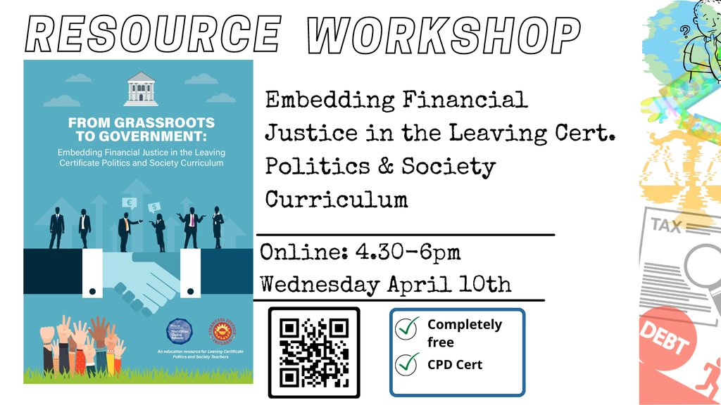 We're excited about next week's Politics and Society workshop for Leaving Cert teachers! Join us on Wednesday, April 10th for a fun and participatory workshop on our Leaving Certificate Politics and Society resource, 'Grassroots to Government'. financialjustice.ie/get-involved/e…