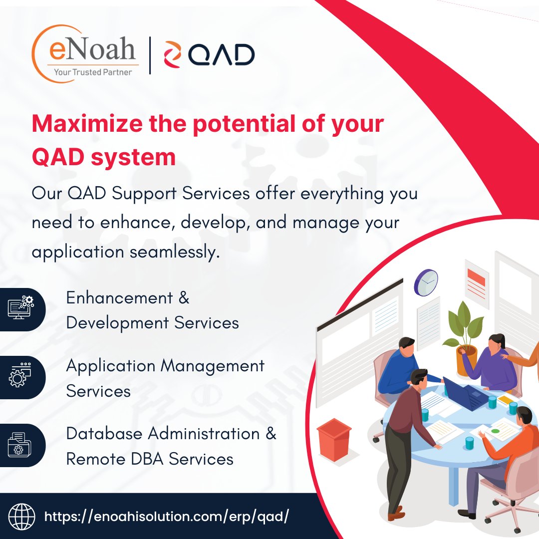 enoahisolution's tweet image. Maximize the potential of your QAD ERP system with our support services! bit.ly/3QPLBWr

#QAD #SupportServices #DatabaseAdministration #DatabaseManagement #DataSecurity #Enhancement #Development #BusinessSolutions #ApplicationManagement #eNoah
