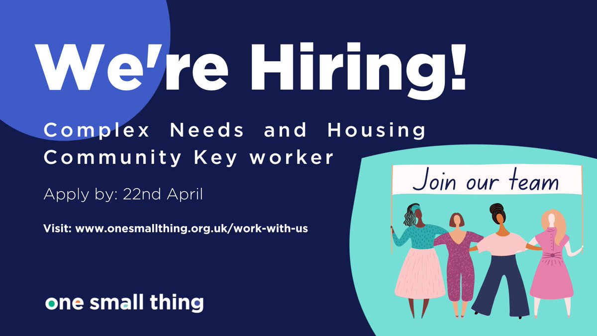 We are hiring for a community key worker to support women on #Probation in #Hampshire. Do take a look 👀 onesmallthing.org.uk/work-with-us