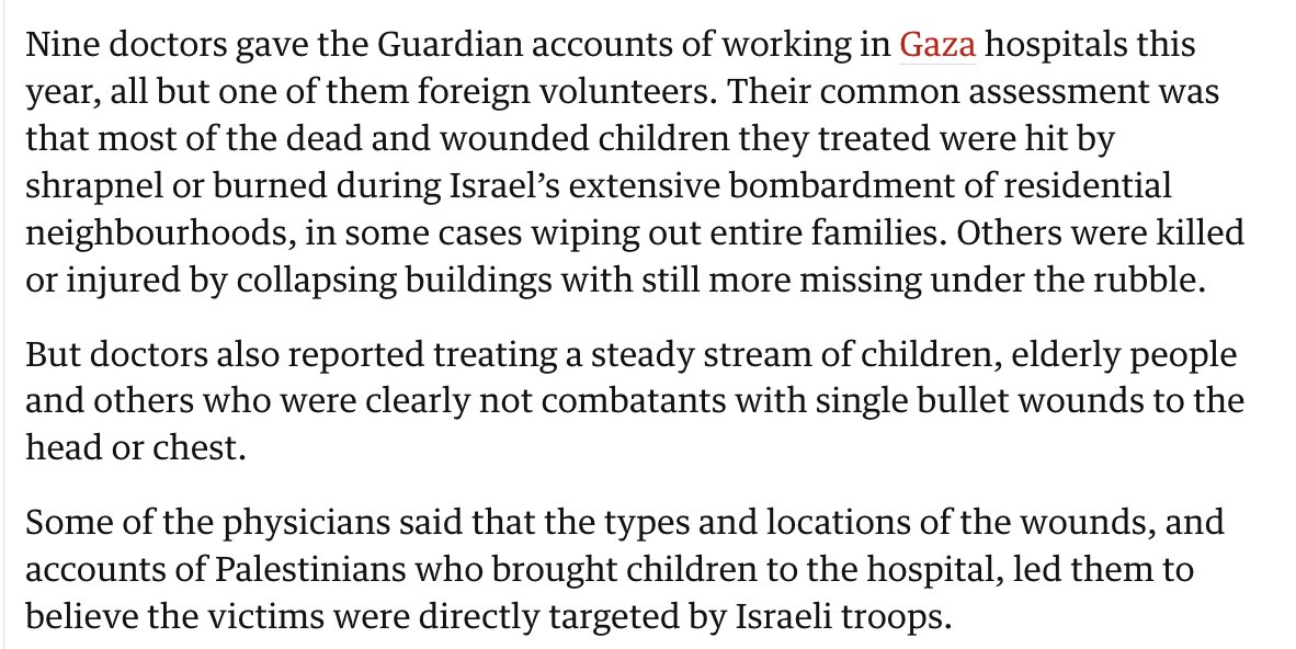 Israel is deliberately shooting Palestinian children in the head and chest. theguardian.com/world/2024/apr…