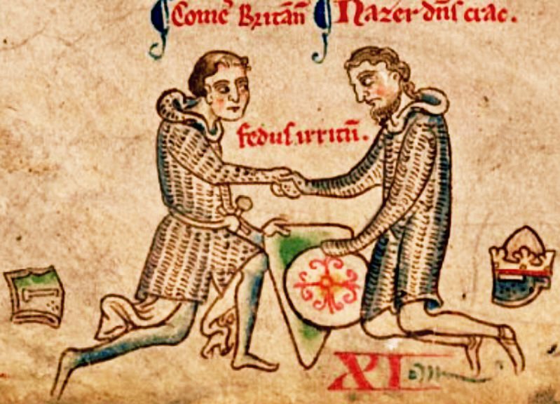 A two-knight stay - 13th century, Cambridge, Corpus Christi College, MS 016II, f. 139r