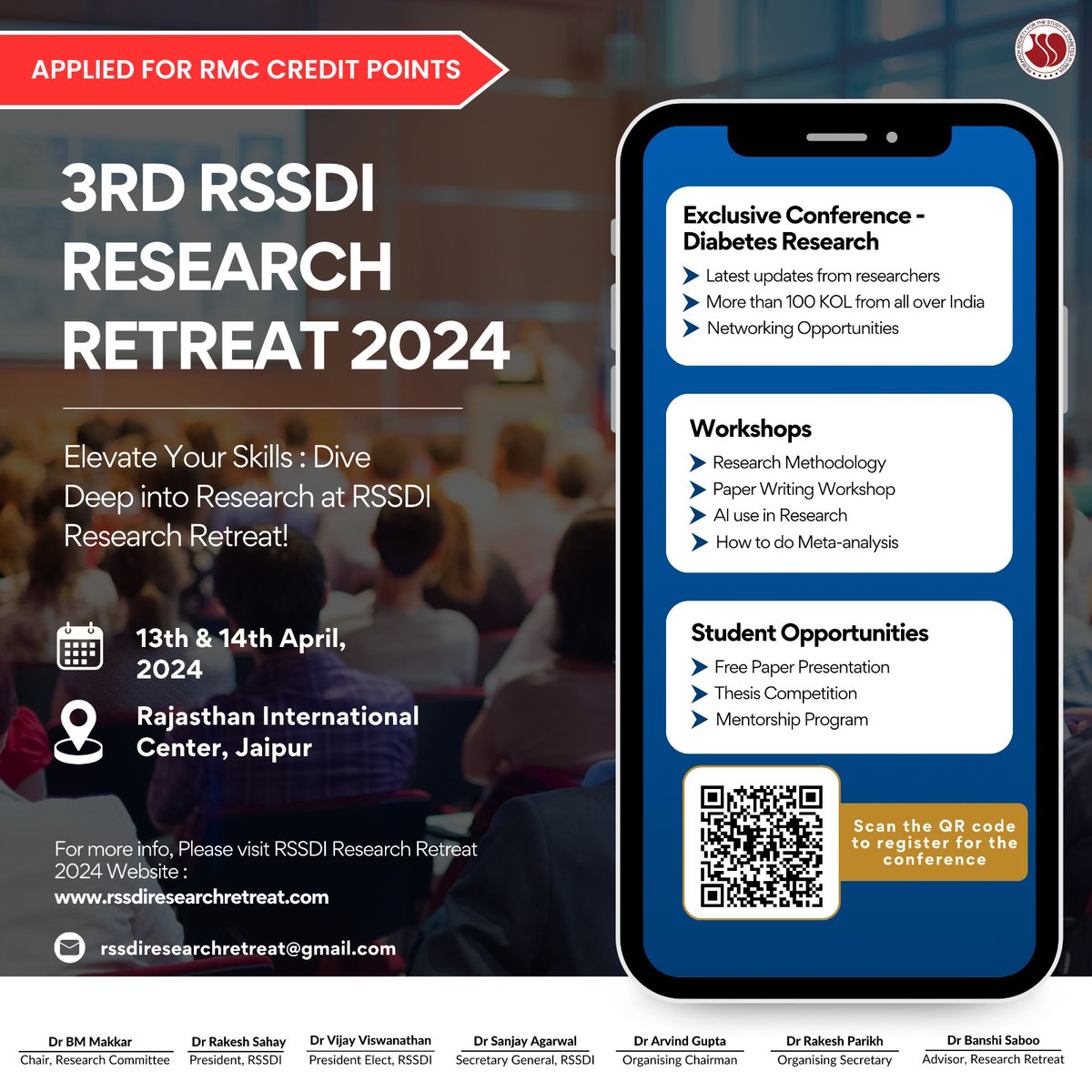Elevate Your Skills : Dive Deep into Research at RSSDI Research Retreat!

To register visit: rssdiresearchretreat.com/RSSDI-Research…

All the students would be offered complimentary registration. Link- forms.gle/6mRKHyLVS6BvVE…

#RSSDI #RSSDIResearchRetreat #Reserach #Medical #Healthcare