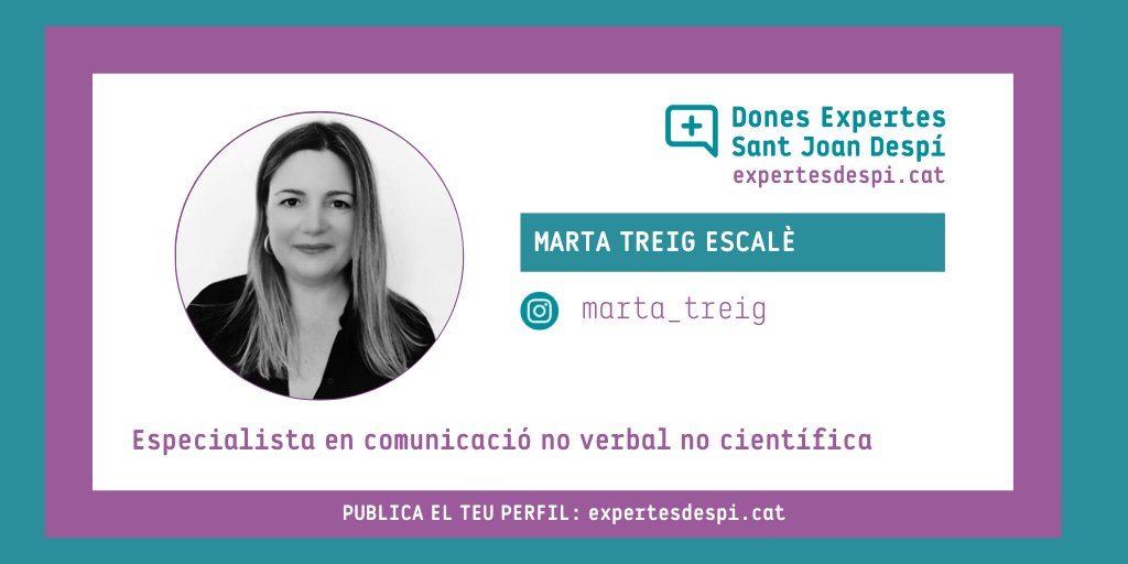 Coneixes a la Marta Treig Escalè?

Ella és especialista en comunicació no verbal científica, una comunicació que va molt més enllà dels gestos i és una potent eina d’autoconeixement.

expertesdespi.cat/dona/marta-tre…

#donesdespi #donesreferents