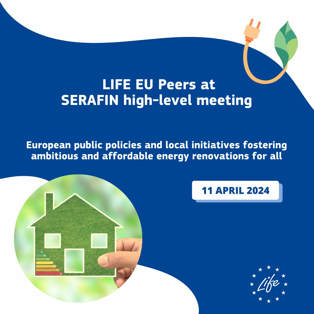 Transforming our living spaces into energy-efficient places is an investment #ForOurPlanet🌍

Join the SERAFIN event & #LIFEProject #EUPeers to discuss local initiatives fostering home energy renovation in Europe🏠💡

🗓️11 April
🇫🇷Paris & online💻
📝: europa.eu/!Fx7dmW