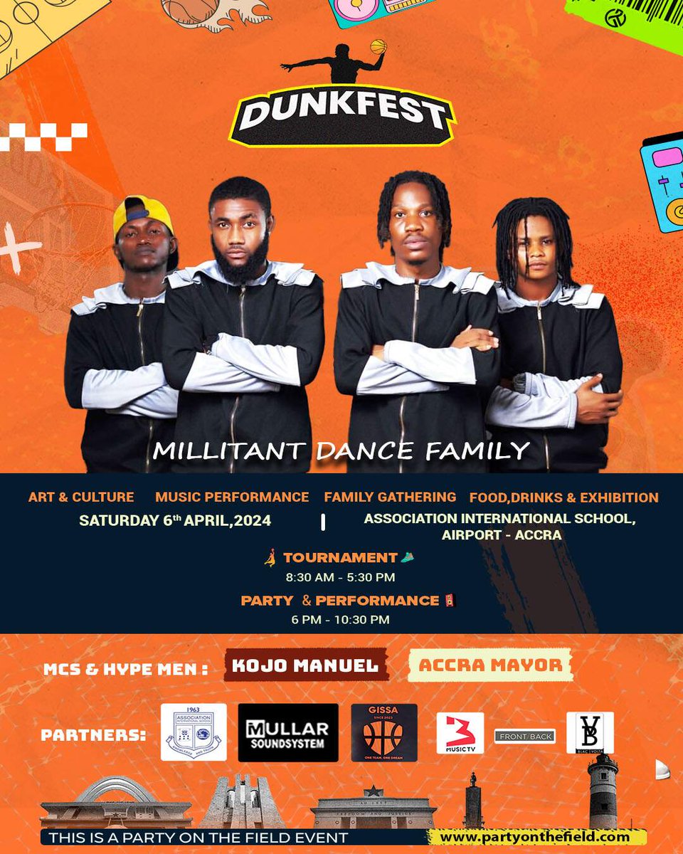 Buckle up, Accra! Dunkfest is about to explode with high-flying dunks, heart-stopping competition, AND an after party you won't want to miss! King Promise, Wendy Shay & Olivetheboy are bringing the heat! Grab your tickets & get ready to witness greatness on & off the court!…