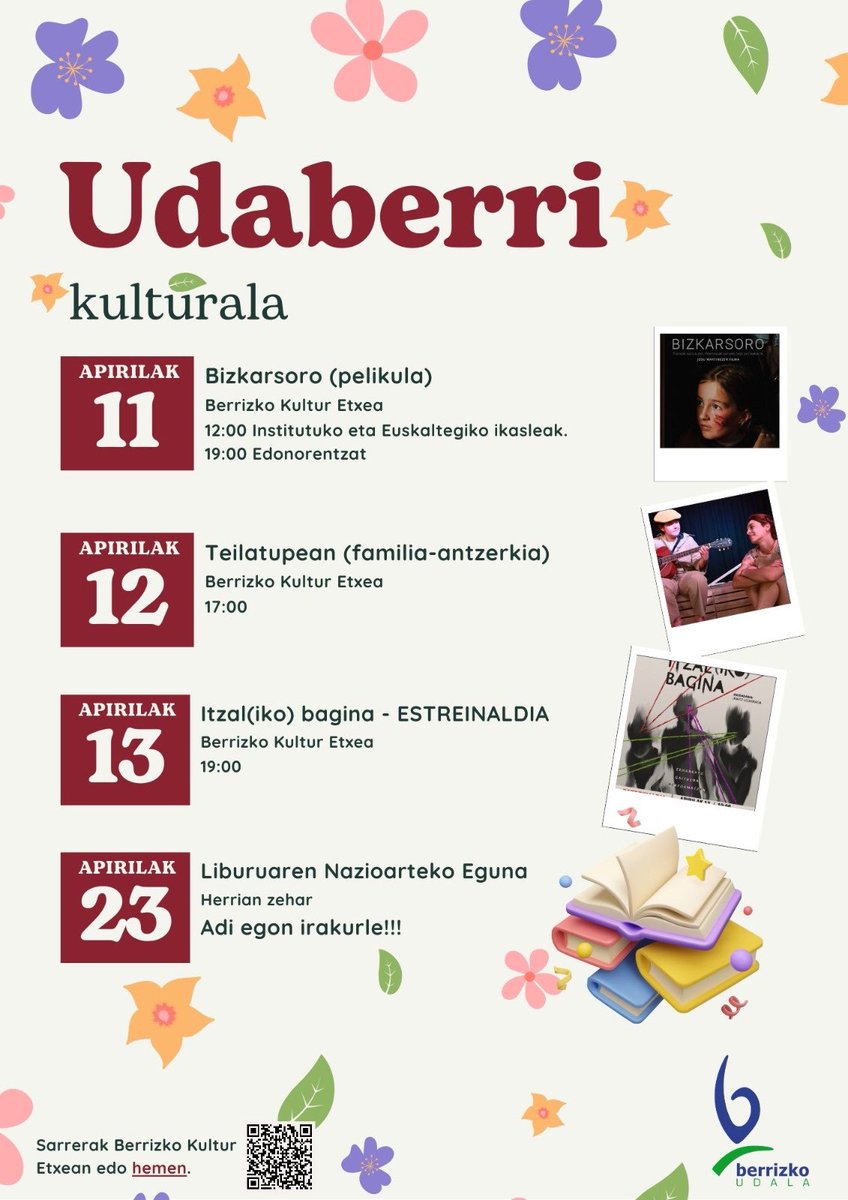 🍃 Udaberri Kulturala Berrizen! 

🎫 SARRERAK: tickets.kutxabank.es/#/eu/ver-recin…

#berriz #berrizkoudala