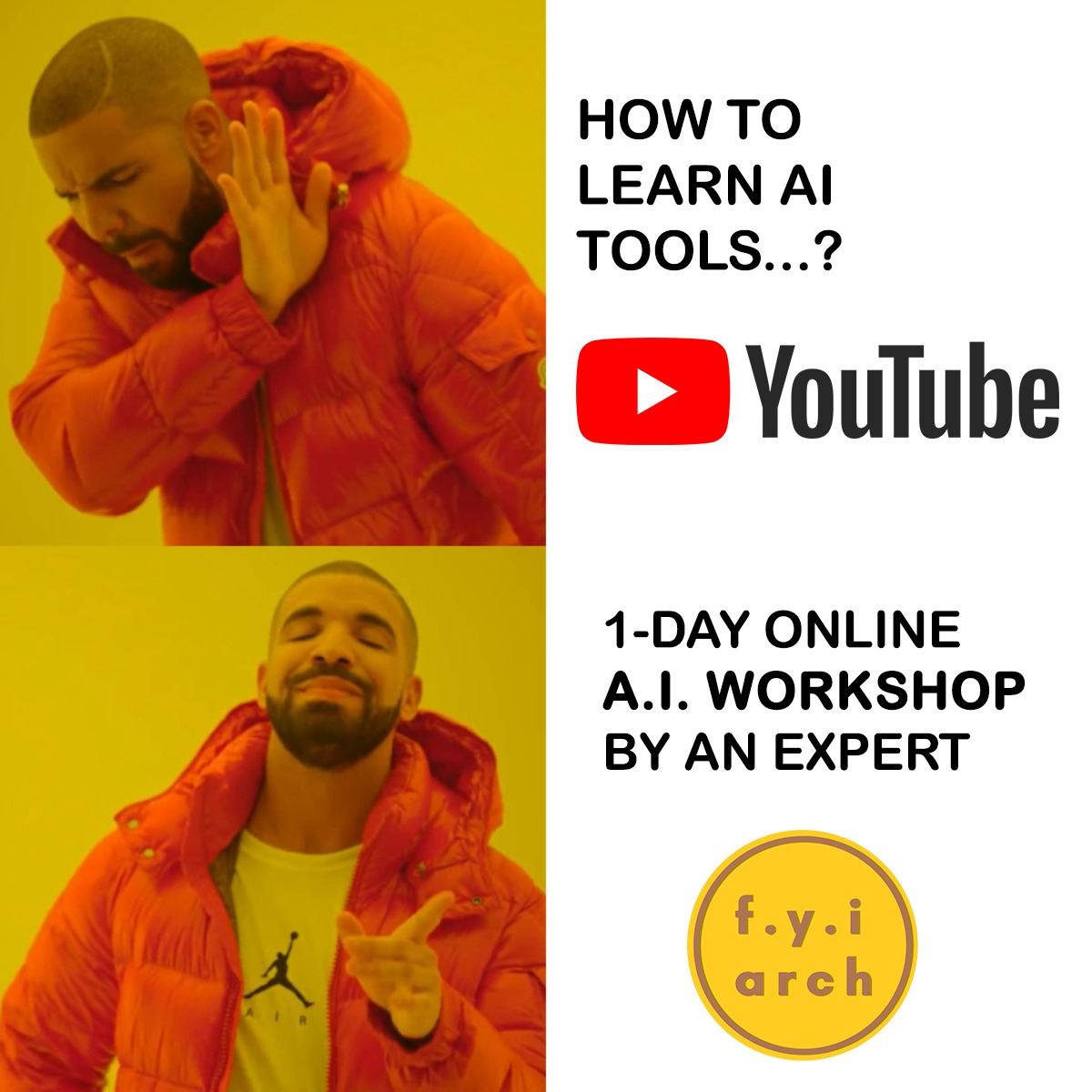 Join my upcoming AI workshop in collaboration with FYI arch!
.
Title: Designing Tomorrow
.
The AI workshop will take place on April 6th, from 4:00 PM to 7:00 PM (IST)
.
More information is available on the website
fyiarch.com/learnai?fbclid…
.
#ai #AIart #AIArtwork #tuesdayvibe