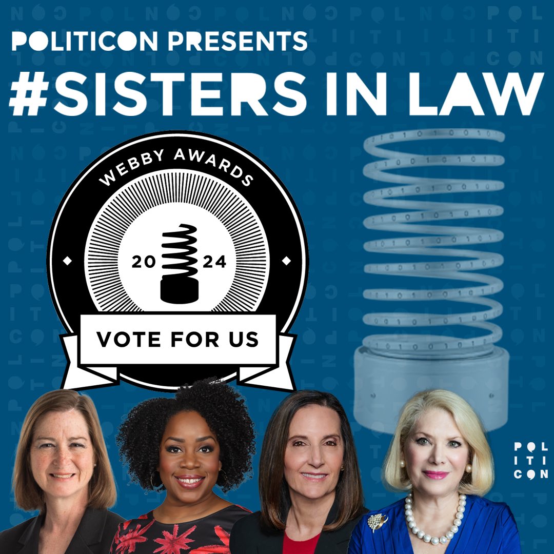 Exciting news! #SistersInLaw has been nominated for @TheWebbyAwards! We need your help. Please vote for @sistersinlawpod before April 18th: vote.webbyawards.com/PublicVoting#/…