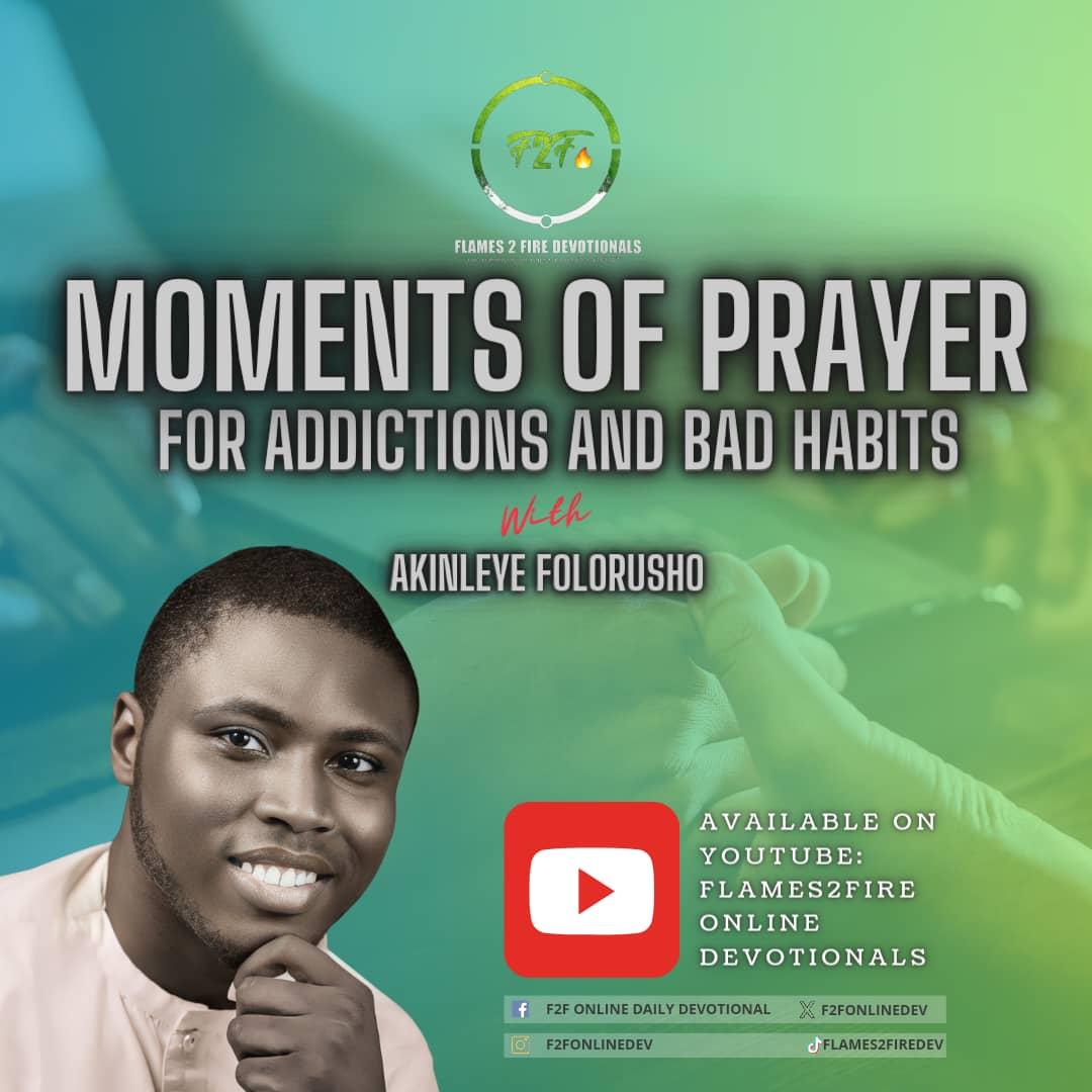 Click the link below 👇to watch today's devotional on Moments of Prayer for Additions and Bad Habits. 🤗  
youtu.be/s3uHcrSbXS0

#freedominfaith #TestimonyTuesday #f2fonlinedev #overcomingaddiction #freedomfromsin #Devotional #freedomfromsin
