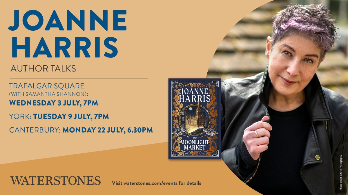 Join us for a series of wonderful events with @Joannechocolat as we celebrate and discuss her gloriously romantic new novel, The Moonlight Market. Details here: bit.ly/4aFBVq4