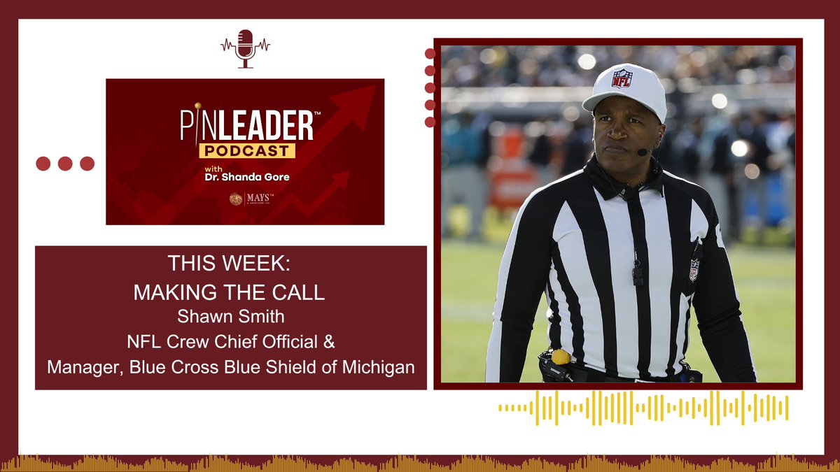 In this week's PinLeader™ Podcast, <a href="/ShandaGore/">Dr. Shanda Gore</a>  welcomes <a href="/NFL/">NFL</a> Crew Chief Official Mr. Shawn Smith to talk about his early childhood beginnings to officiating over some of the biggest watched games on television.  Listen, like and subscribe: maysassociatesltd.com/roar-podcast
