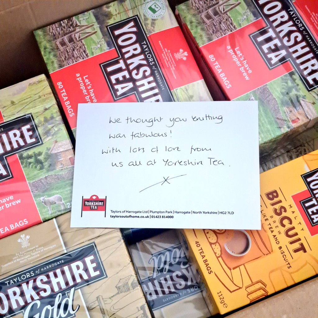 What an incredible gift for the lady I look after. A year supply of tea from @YorkshireTea ☕️❤️😭☕️