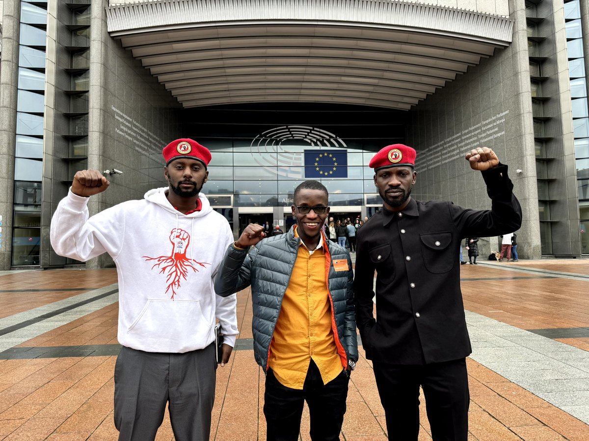This morning at the European Parliament, with the President @HEBobiwine and comrade @sasmvn yet again raising the question of political prisoners and the trial of civilians in military courts. While appreciating them for the steps taken in the past, we further stressed the need…