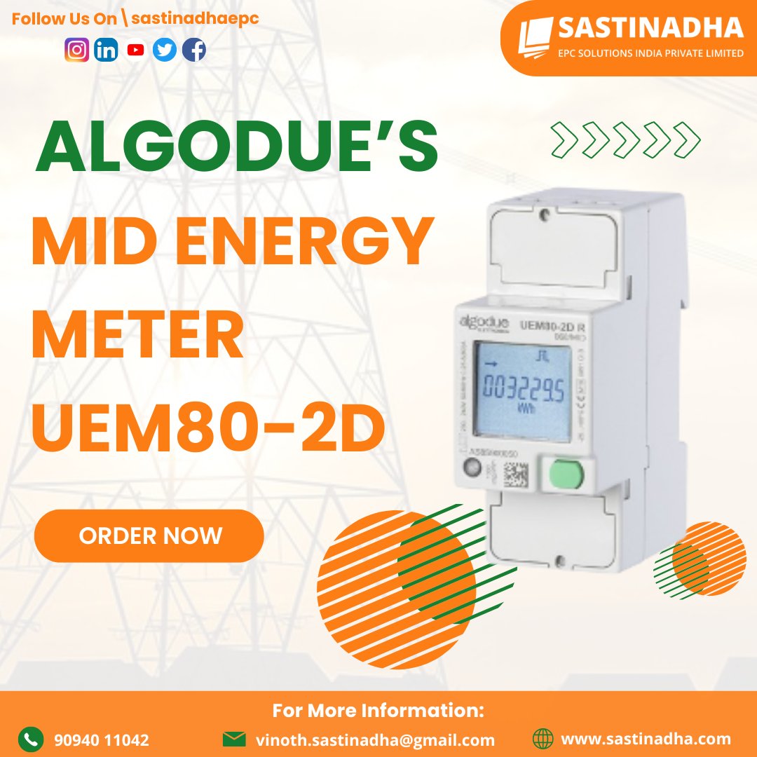 The UEM80-2D! Monitor your energy consumption with precision and reliability. ⚡🌐
.
.
Follow us for more updates
@sastinadhaepc
.
.
#SastinadhaEPC #TANGEDCOApproved #TNElectricity #EnergyMeter #MIDCertified #EnergyEfficiency #PowerMonitoring #SmartMetering #EnergyManagement