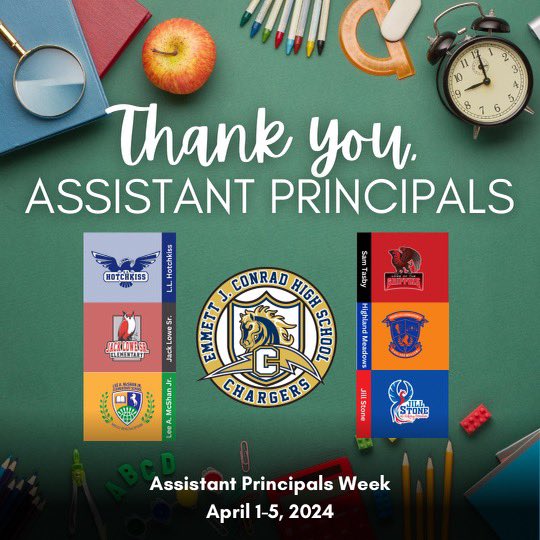 Big shoutout to our incredible Assistant Principals in the Conrad Vertical Team! Your hard work and dedication make a real difference every day. Thank you for all you do! 🌟👏 #Teamwork #Leadership #Appreciation @ConradSchools @RyanZysk