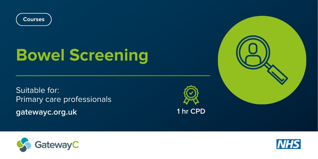 It’s #BowelCancerAwarenessMonth Did you know patients diagnosed with bowel cancer via screening are more likely to have earlier stage disease and undergo curative treatment? Learn more with @GatewayC_’s free, 1-hour, CPD course 👉 bit.ly/3PmxgRC #earlydiagnosis