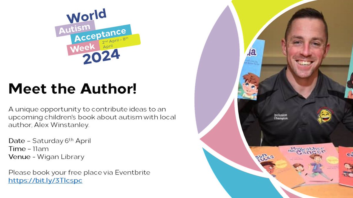 👋Come & join us at Wigan Library on Saturday 6th April at 11am to meet local award-winning author Alex Winstanley & find out how you can get involved in his latest book all about autism. This is event is FREE to attend. #WorldAutismAcceptanceWeek #AutismChildrensBook