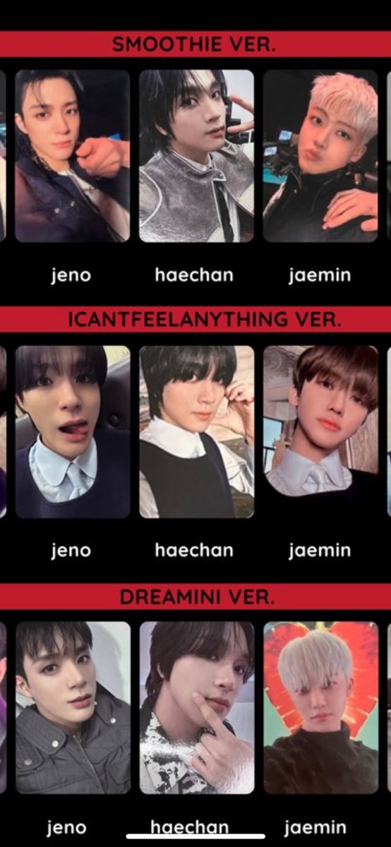 sprinklednana's tweet photo. wtt lft ph nct dream

have: 
— jisung icantfeelanything
— jisung dreamini
— chenle smoothie

want:
— jeno / jaemin / haechan equivalents 

tags: dream()scape pc pcs ver pb album photobook version trade dreamscape https://t.co/40fChmUwOl