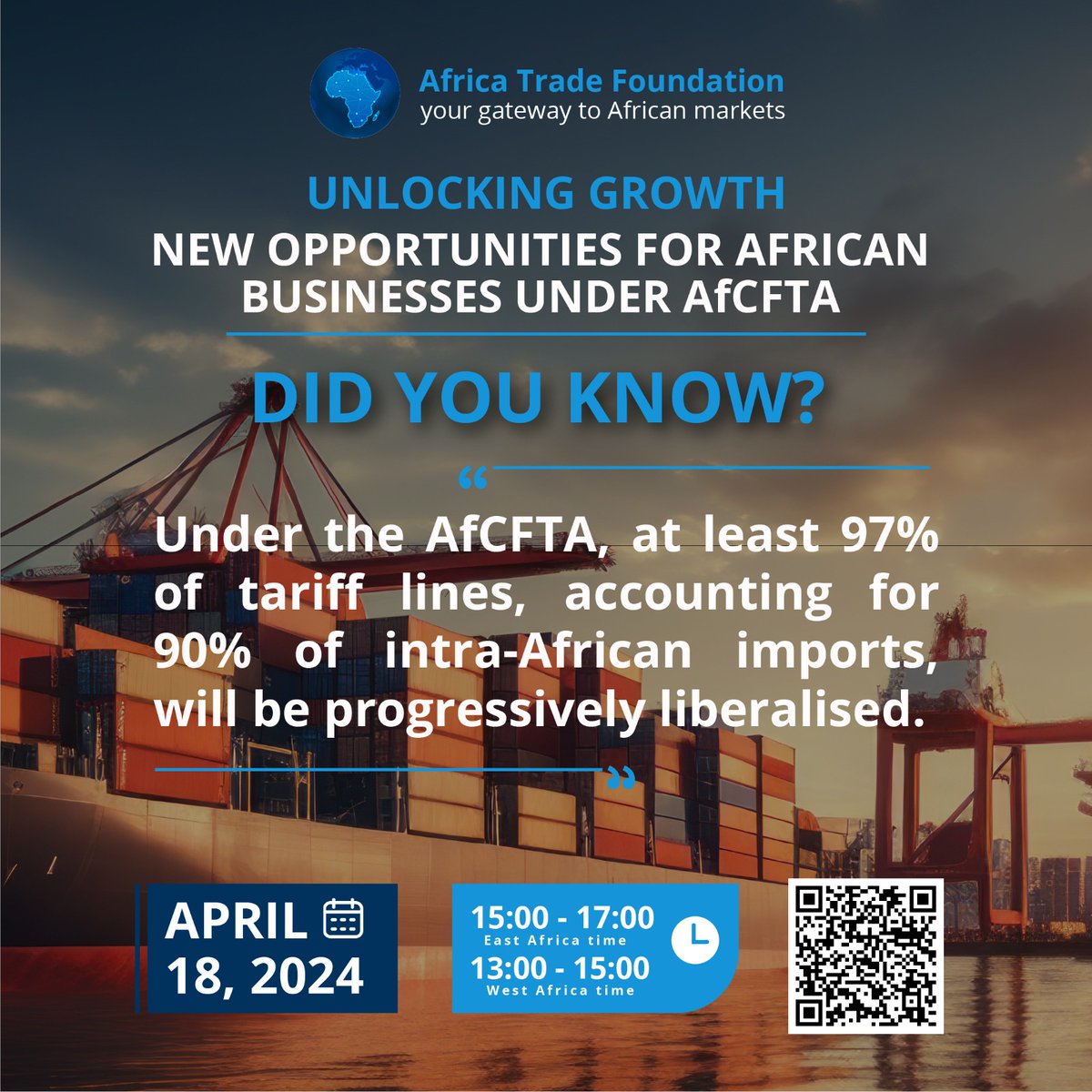 TradeEconomics's tweet photo. Join us to explore transformative potential of #AfCFTA. Webinar on Unlocking New Opportunities for African Businesses under AfCFTA to cover several topics, inc #TradeinGoods, #TradeinServices &amp; Inclusive #Trade.   Register here: 👉  https://t.co/nnsuZhY9U3 https://t.co/trU6cM3KIC