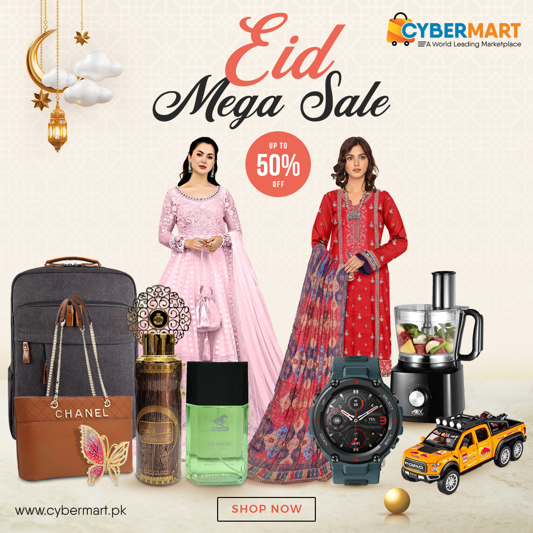 CyberMart.PK Eid Mega Sale is here with up to 50% off. Don't miss out!🌙
Place your Order Now and enjoy FREE Home Delivery at your doorstep.🛍️✨

Shop Now: cybermart.pk/campaign-page/…

#EidSale#CyberMartPK#OpenBoxDelivery #FreeDeliveryService#Onlineshopping#EidMegaSale